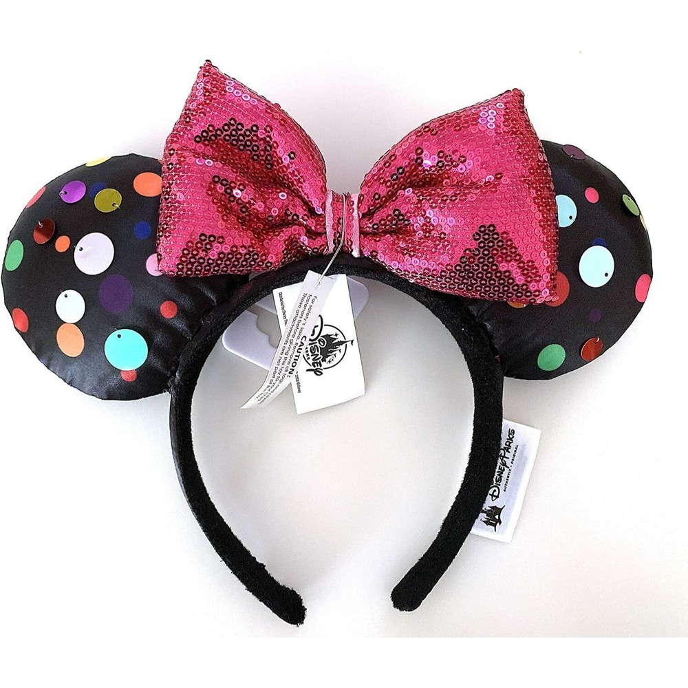 Disney Parks Minnie Mouse Rock the Dot Sequined Ear Headband NWT